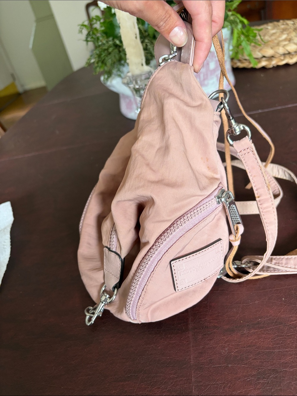 Rebecca Minkoff Blush Pink MINI Sling Backpack